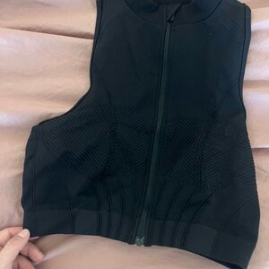 Gymshark Black Adapt Seamless Zip Up Crop Top